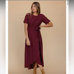 Roolee Burgundy Taylor Jane Wrap Maxi
